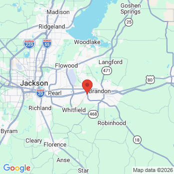 Map to Big River Dental office in Brandon, MS