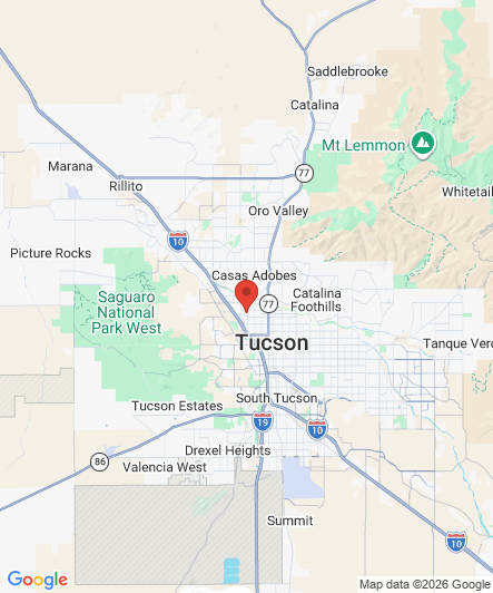 Map to Princess Dental Staffing Agency office in Tucson, AZ