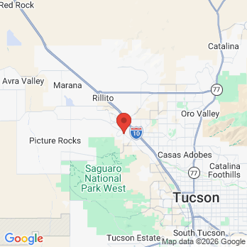 Map to Desert Rose Dental office in Tucson, AZ