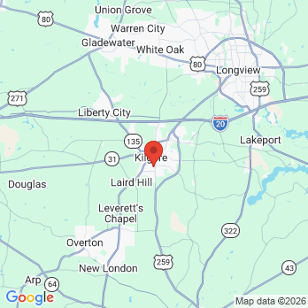 Map to Kilgore Dental Care office in Kilgore, TX