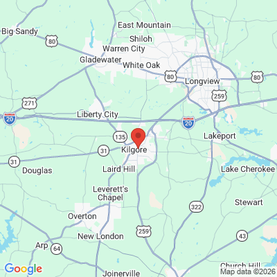 Map to  office in Kilgore, TX