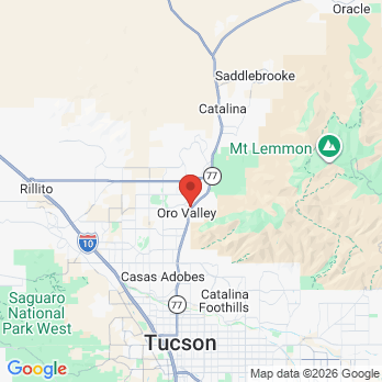 Map to Oro Valley Dental Group office in Oro Valley, AZ