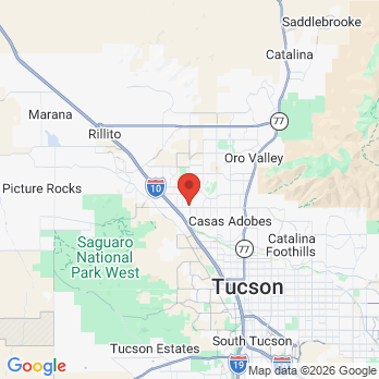 Map to Hillside Dental Care office in Tucson, AZ