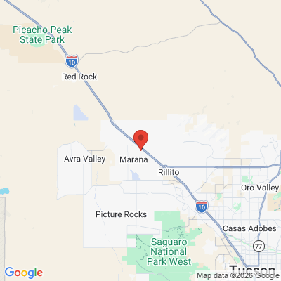 Map to Gladden Farms Family Dentistry office in Marana, AZ