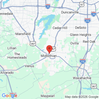 Map to Legacy Dentistry office in Midlothian, TX
