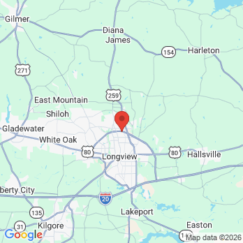 Map to Dentacare Dental Group Longview office in Longview, TX