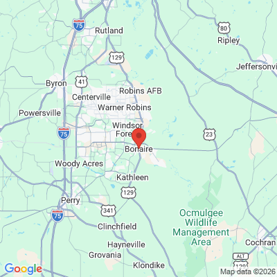 Map to  office in Bonaire, GA