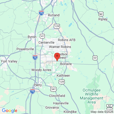 Map to  office in Bonaire, GA