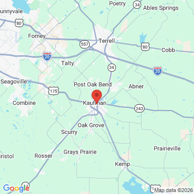 Map to  office in Kaufman, TX
