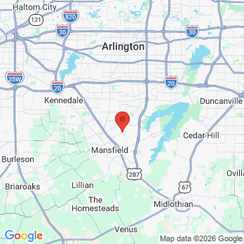 Map to Mansfield Dental Associates office in Mansfield, TX