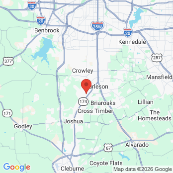 Map to Anderson Orthodontics office in Burleson, TX