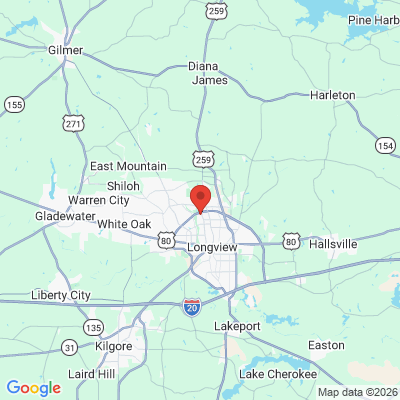 Map to  office in Longview, TX