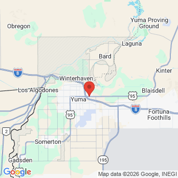 Map to THE YUMA DENTIST office in Yuma, AZ
