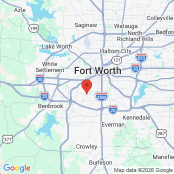 Map to Curt Hinkle DDS office in Fort Worth, TX