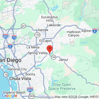 Map to Singing Hills Dentistry  office in El Cajon, CA