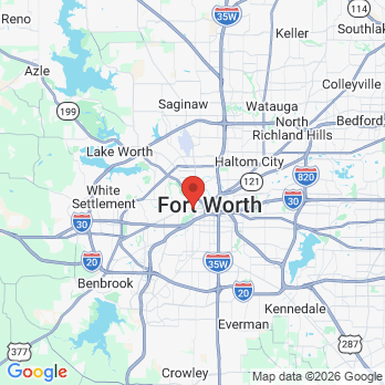 Map to Fort Worth Dental Arts office in Fort Worth, TX