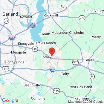 Map to Forney Smiles: Dentistry & Implants office in Forney, TX