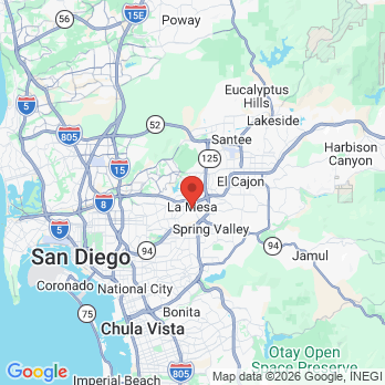 Map to Allison Avenue Dental office in La Mesa, CA
