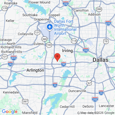 Map to  office in Grand Prairie, TX