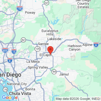 Map to Sun Valley Dental Care office in El Cajon, CA