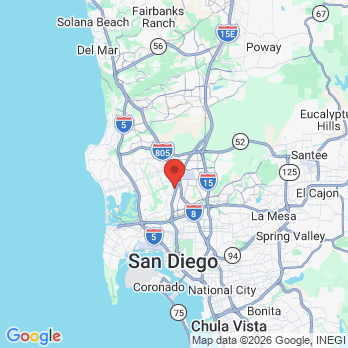 Map to Bishop Dental office in San Diego, CA