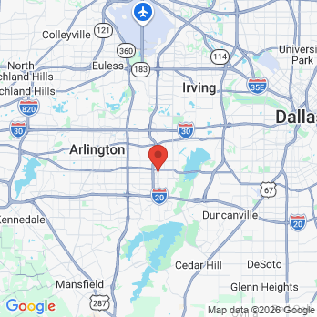 Map to Daniel J. Poticny DDS PA office in Grand Prairie, TX