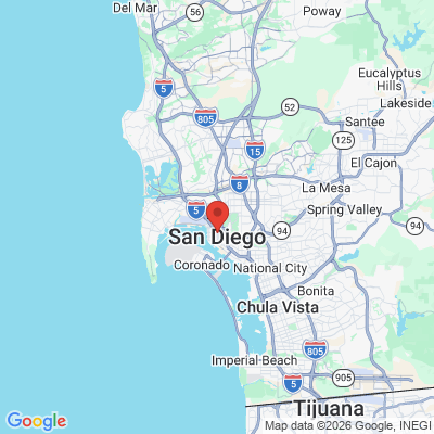Map to Fifth Avenue Dental Arts office in San Diego, CA