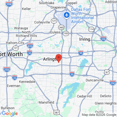 Map to Park Row Dental - Dental Office Arlington TX office in Arlington, TX