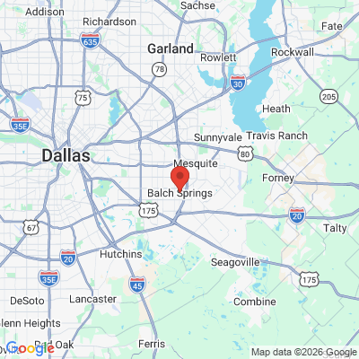 Map to  office in Balch Springs, TX