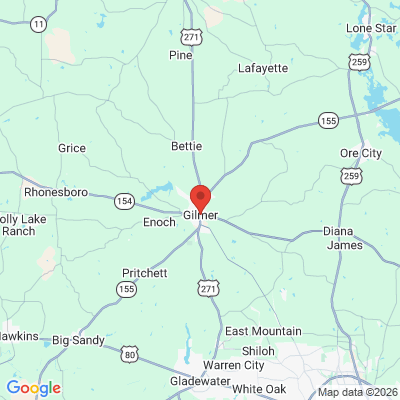 Map to  office in Gilmer, TX