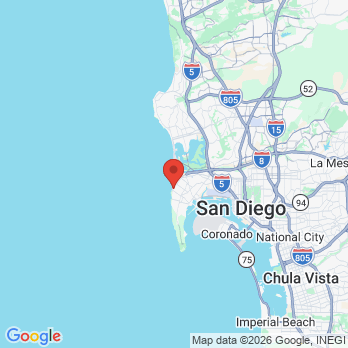 Map to Surf House Dental office in San Diego, CA