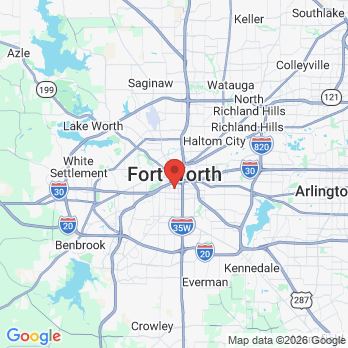Map to Smile Muse Spa office in Fort Worth, TX