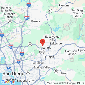 Map to Santee Family Dental Practice Drs. Michael & Devani Brown office in Santee, CA