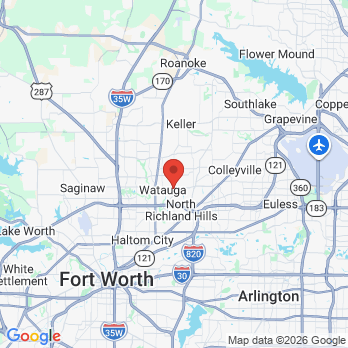 Map to Aviator Pediatric Dentistry office in Watauga, TX