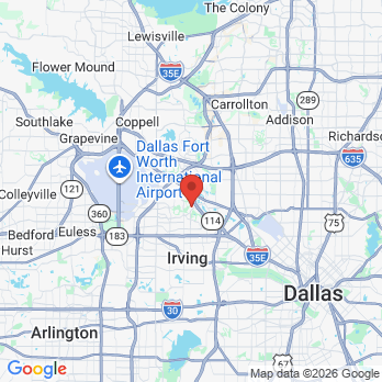 Map to Erickson Dental office in Irving, TX