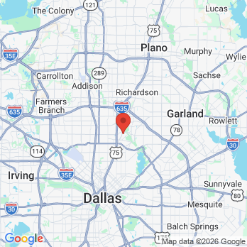 Map to Louis Grigsby, DDS office in Dallas, TX