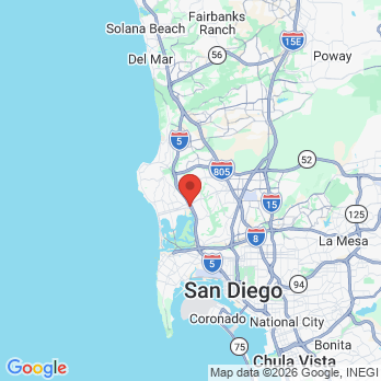 Map to The Perio Pocket office in San Diego, CA