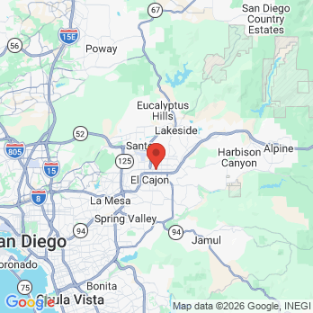 Map to Pediatric and Adolescent Dentistry office in El Cajon, CA