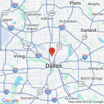 Map to Bleu Dentistry office in Dallas, TX