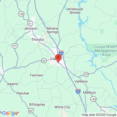 Map to  office in Clanton, AL