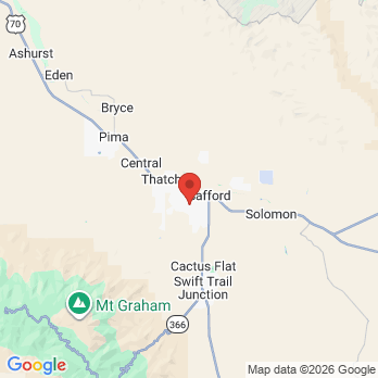 Map to Desert Bloom Dentistry office in Safford, AZ