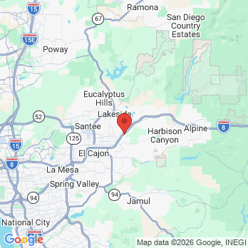 Map to East County Family Dental Center office in El Cajon, CA