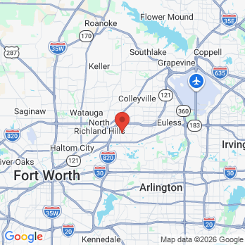 Map to Hurst Pediatric Dentistry office in Hurst, TX