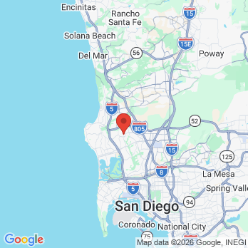 Map to srinivasan dental corporation office in San Diego, CA