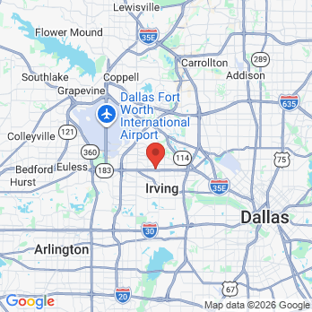 Map to Irving Dental Care office in Irving, TX