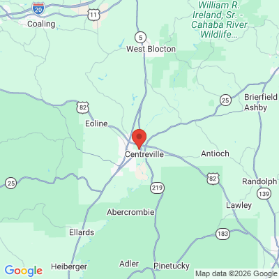 Map to  office in Centreville, AL