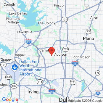 Map to Happy teeth office in Dallas, TX