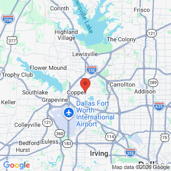 Map to Coppell Oral & Facial Surgery office in Coppell, TX