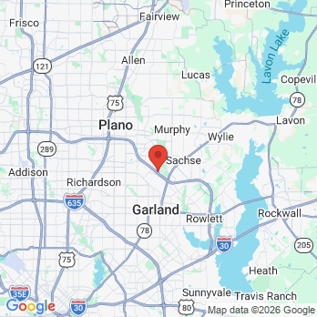 Map to The Dental Specialists office in Garland, TX