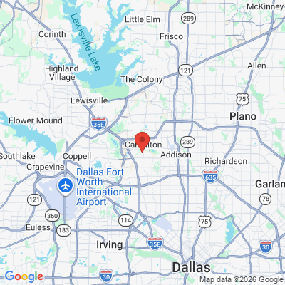 Map to  office in Carrollton, TX